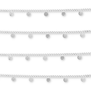 Zubeh&ouml;r aus Stainless Steel - Rostfreiem Stahl Gliederkette with Coins Silver