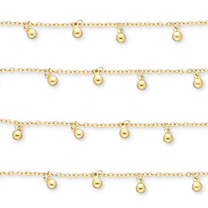 Zubeh&ouml;r aus Stainless Steel - Rostfreiem Stahl Gliederkette with Spheres Gold