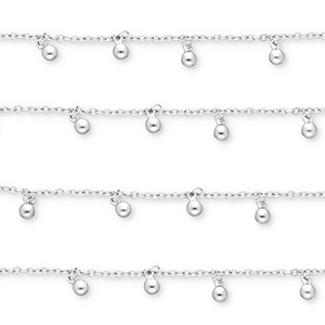 Zubeh&ouml;r aus Stainless Steel - Rostfreiem Stahl Gliederkette with Spheres Silver