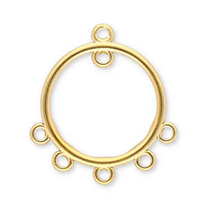 Zubeh&ouml;r aus Stainless Steel - Rostfreiem Stahl Anh&auml;nger Round with 6 Loops Gold