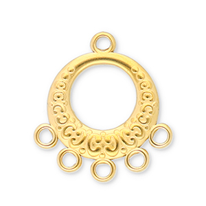 Zubeh&ouml;r aus Stainless Steel - Rostfreiem Stahl Anh&auml;nger Round with 5 Loops Gold