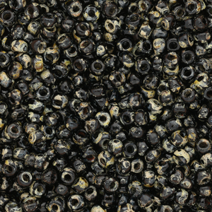 Miyuki 8/0 Rocailles Opaque picasso black 8-4511