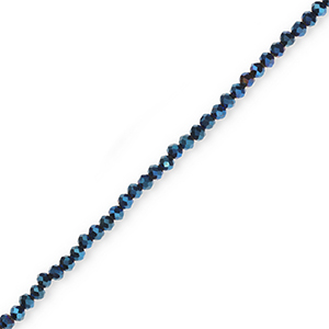 Facetten Top Glas Perlen 4x3mm Rondellen Dark blue-pearl shine coating