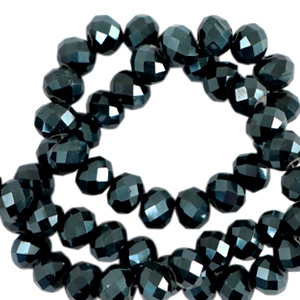 Facetten Top Glas Perlen 8x6mm Rondellen Forest green-pearl shine coating