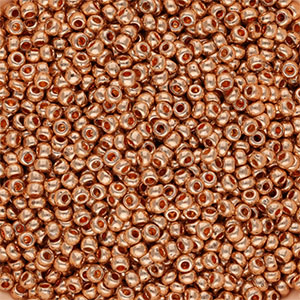 Preciosa 8/0 Rocailles Metallic rose gold