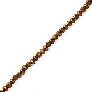 Facetten Top Glas Perlen 4x3 mm Rondellen Metallic bronze