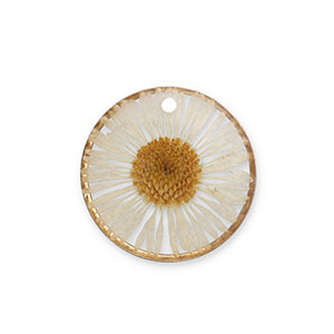 Getrocknete Blumen Anh&auml;nger Gold-beige