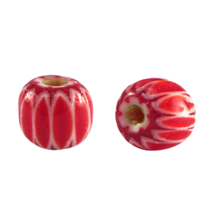Millefiori-Glasperlen Tube Red
