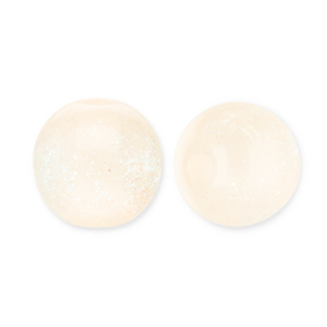 12 mm Perlen aus Acryl mit Glitzer Vanilla yellow-turquoise