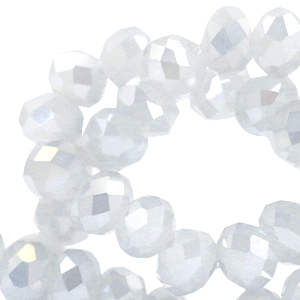 Facetten Top Glas Perlen 4x3mm Rondellen Light grey-pearl diamond coating