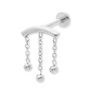 Stainless Steel - Rostfrei Stahl Ohrpiercing Arch with Spheres Silver