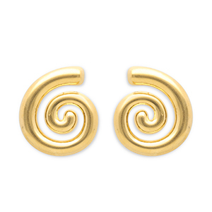 Stainless Steel - Rostfrei Stahl Ohrringe / Ohrstecker Spiral Gold