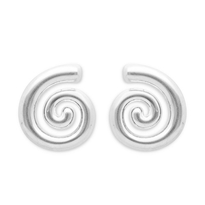 Stainless Steel - Rostfrei Stahl Ohrringe / Ohrstecker Spiral Silver