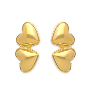 Stainless Steel - Rostfrei Stahl Ohrringe / Ohrstecker Hearts Gold