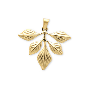 Anh&auml;nger aus Stainless Steel - Rostfreiem Stahl Leafs Gold