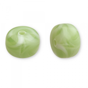 Perlen aus Acryl Disc Olive green-white