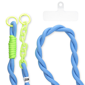 Musthave Segeltau-Handykette inkl. Befestigungs-Patch Blue-green