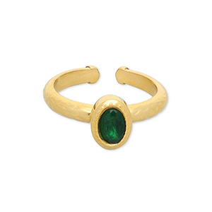 Stainless Steel - Rostfrei Stahl Ringe Gold-green