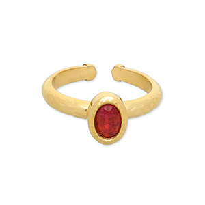 Stainless Steel - Rostfrei Stahl Ringe Gold-red