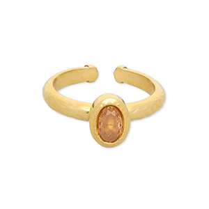 Stainless Steel - Rostfrei Stahl Ringe Gold-light orange