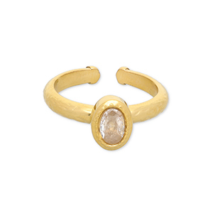 Stainless Steel - Rostfrei Stahl Ringe Gold-transparent