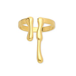 Stainless Steel - Rostfrei Stahl Ringe Drops Gold