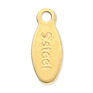 Zubeh&ouml;r aus Stainless Steel - Rostfreiem Stahl Schmuck-Logo-Pl&auml;ttchen "S.steel" Gold