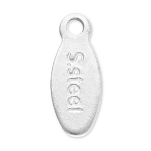 Zubeh&ouml;r aus Stainless Steel - Rostfreiem Stahl Schmuck-Logo-Pl&auml;ttchen "S.steel" Silver