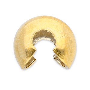 Zubeh&ouml;r aus Stainless Steel - Rostfreiem Stahl Quetsch-Kaschierperlen 6 mm Gold
