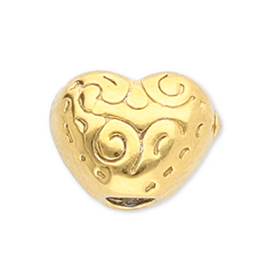 Perlen aus Stainless Steel - Rostfreiem Stahl Heart Gold