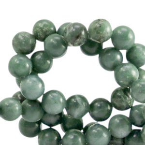 Perlen Naturstein Seraphinit und Marmor 8mm Pine green