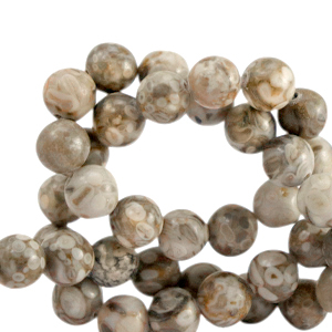 Perlen Naturstein Marmor 8mm Taupe greige
