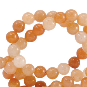 Perlen Naturstein Quarz 4mm Multicolour sandstone orange-off white