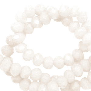 Facetten Top Glas Perlen 4x3mm Rondellen Soft white-pearl shine coating
