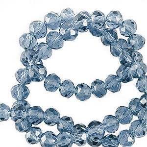 Facetten Top Glas Perlen 4x3mm Rondellen Navy blue