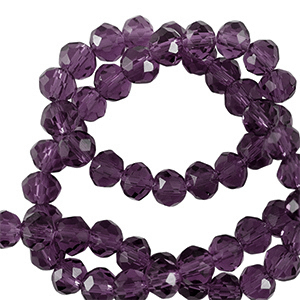 Facetten Top Glas Perlen 3x2mm Rondellen Aubergine purple