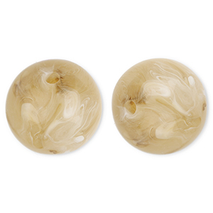 20 mm Perlen aus Acryl Round Beige brown-marble