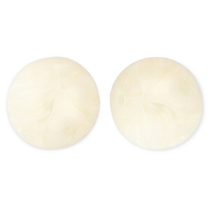 20 mm Perlen aus Acryl Round Off white-marble