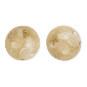 16 mm Perlen aus Acryl Round Beige brown-marble