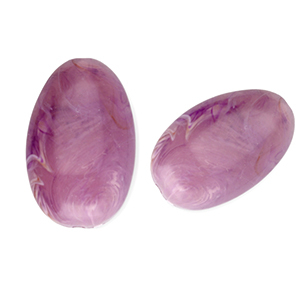 Perlen aus Acryl Oblong Oval Purple-brown-marble