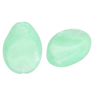 Perlen aus Acryl Drop Mint green-marble