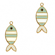 Anh&auml;nger aus Stainless Steel - Rostfreiem Stahl Fish Gold-mint green