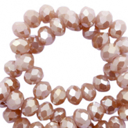 Facetten Top Glas Perlen 4x3mm Rondellen Misty rose-amber coating