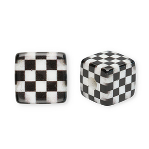 Perlen aus Acryl Square with Cubes Black-white