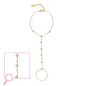 Stainless Steel - Rostfrei Stahl Handketten Gold-crystal