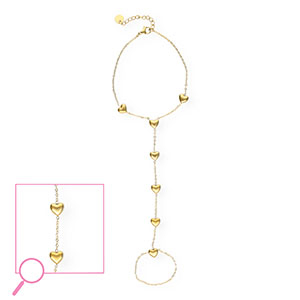 Stainless Steel - Rostfrei Stahl Handketten Hearts Gold