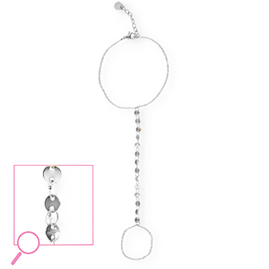 Stainless Steel - Rostfrei Stahl Handketten Coins Silver