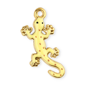Anh&auml;nger aus Stainless Steel - Rostfreiem Stahl Salamander Gold-yellow-brown
