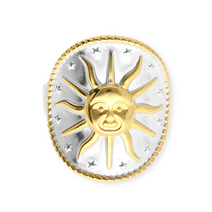 Stainless Steel - Rostfrei Stahl Ringe Sun Silver-gold