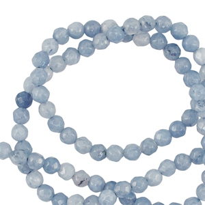 Perlen Naturstein 3mm Facett geschliffen Sky blue